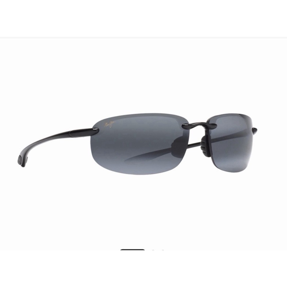 NEW Maui Jim Hookipa Gloss Black Polarized Sport Sunglasses MJ0407S-001 Rimless
